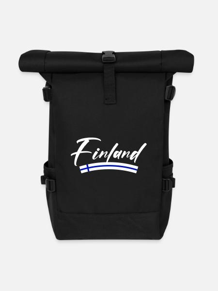 Finnland Fahne - Rolltop Rucksack - Schwarz