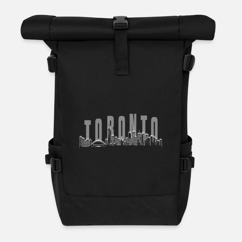 Toronto Skyline - Rolltop Rucksack - Schwarz