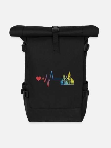 Kirche Puls Herzschlag - Rolltop Rucksack - Schwarz