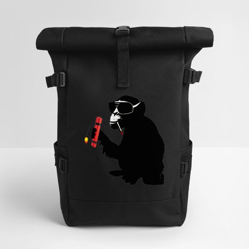 explosive monkey Roll Top Backpack