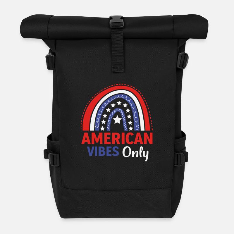 American vibes only - Rolltop Rucksack - Schwarz