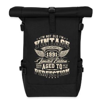 1991 Vintage Vintage Rétro Cadeau d’anniversaire - Sac à dos roll top - noir - Devant