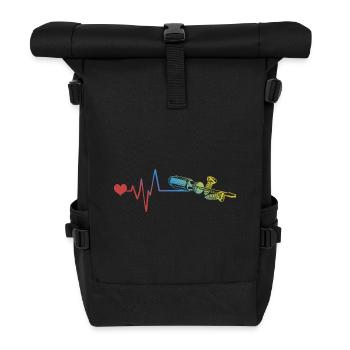 Screwdriver pulse heartbeat - Roll Top Backpack - black - Front