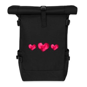 Heart Love In Love - Roll Top Backpack - black - Front