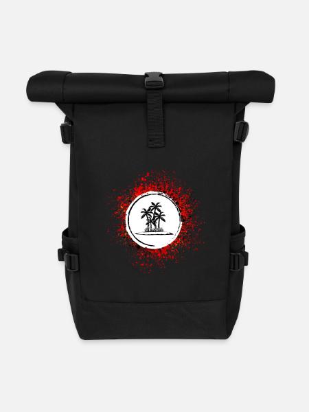 palme insel symbol - Rolltop Rucksack - Schwarz