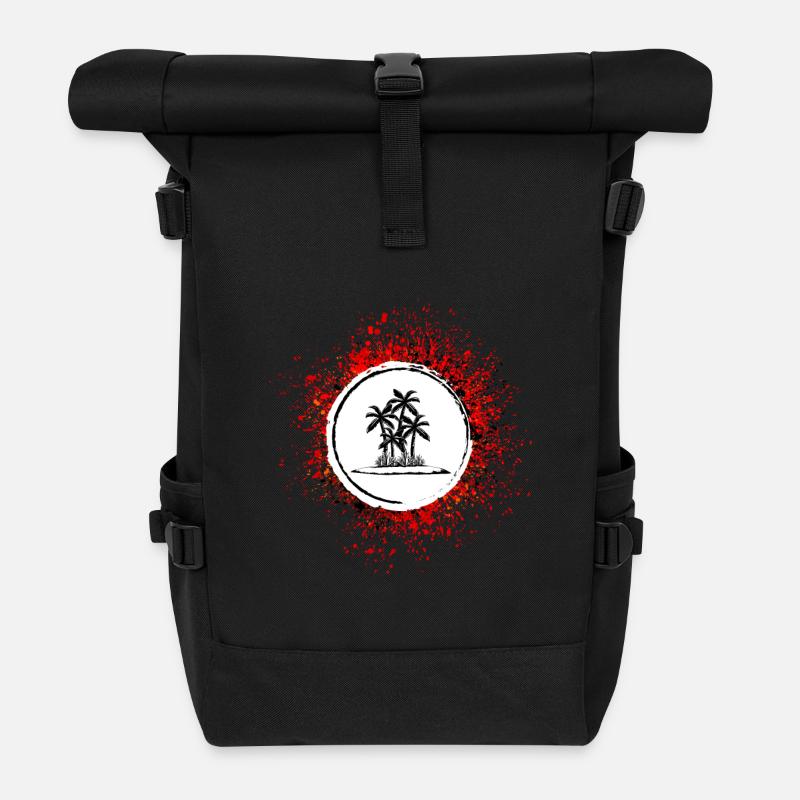 palme insel symbol - Rolltop Rucksack - Schwarz