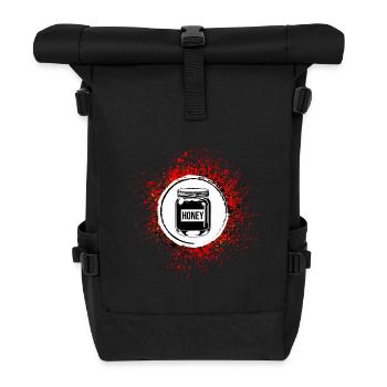 Honey symbol beekeeper - Roll Top Backpack - black - Front