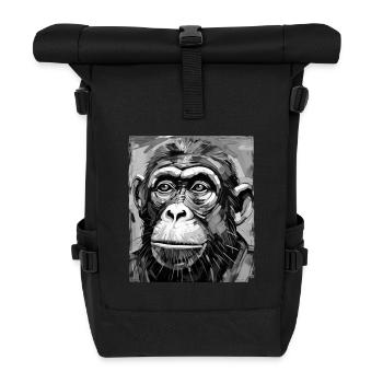Monkey Portrait - Roll Top Backpack - black - Front