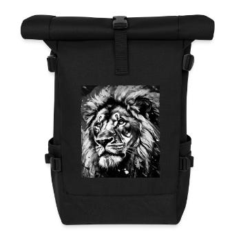 Lion Portrait - Roll Top Backpack - black - Front