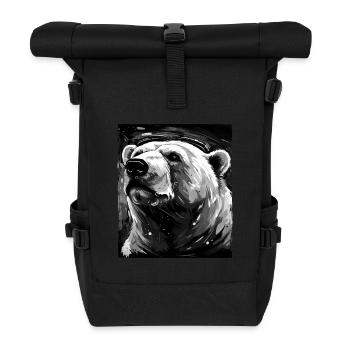 Polar Bear Portrait Polar Bear - Roll Top Backpack - black - Front