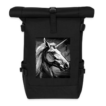 Unicorn Portrait - Roll Top Backpack - black - Front