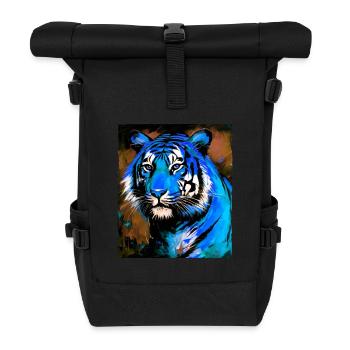 Tiger Portrait - Roll Top Backpack - black - Front