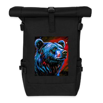 Bear Portrait - Roll Top Backpack - black - Front