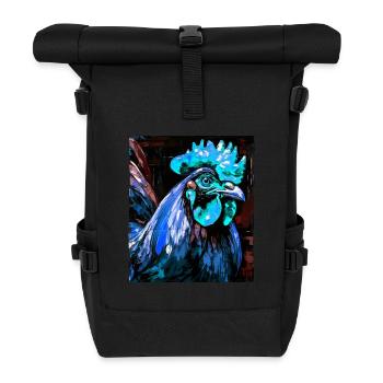 Rooster Portrait - Roll Top Backpack - black - Front