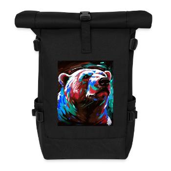 Polar Bear Portrait Polar Bear - Roll Top Backpack - black - Front