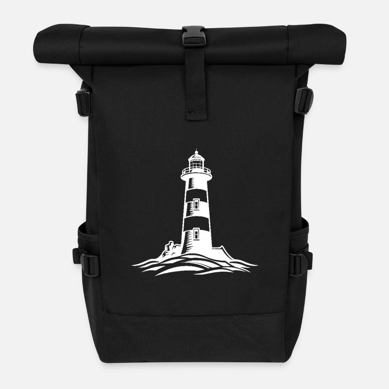 Leuchtturm Symbol - Rolltop Rucksack - Schwarz