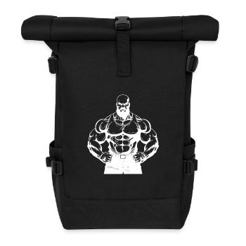 Homme Muscles Gym Musculation - Sac à dos roll top - noir - Devant