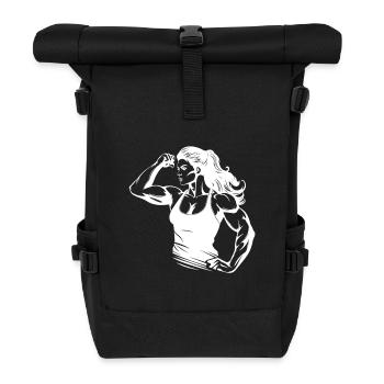 Femme Muscles Gym Musculation Fitness - Sac à dos roll top - noir - Devant