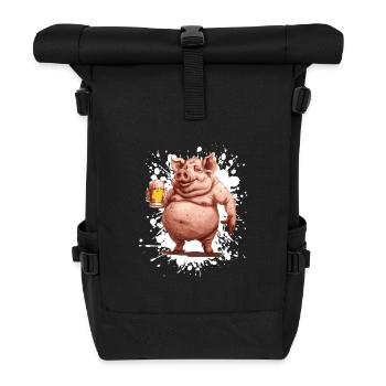 Pork Beer Funny - Roll Top Backpack - black - Front