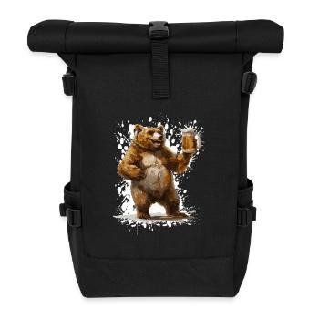 Bär Bier Lustig - Rolltop Rucksack - Schwarz - Vorne