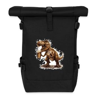 Dinosaurier T-Rex Bier Lustig - Rolltop Rucksack - Schwarz - Vorne