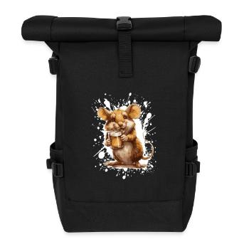 Mouse Beer Funny - Roll Top Backpack - black - Front