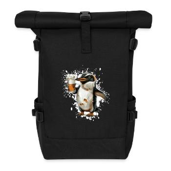 Pinguin Bier Lustig - Rolltop Rucksack - Schwarz - Vorne