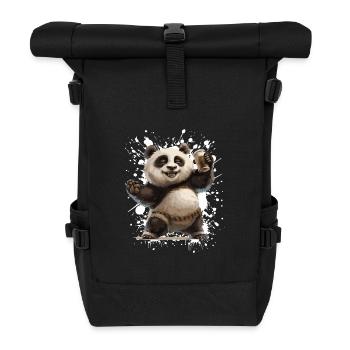 Panda Bier Lustig - Rolltop Rucksack - Schwarz - Vorne