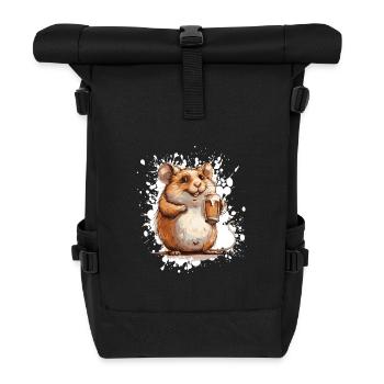 Bière de hamster drôle - Sac à dos roll top - noir - Devant