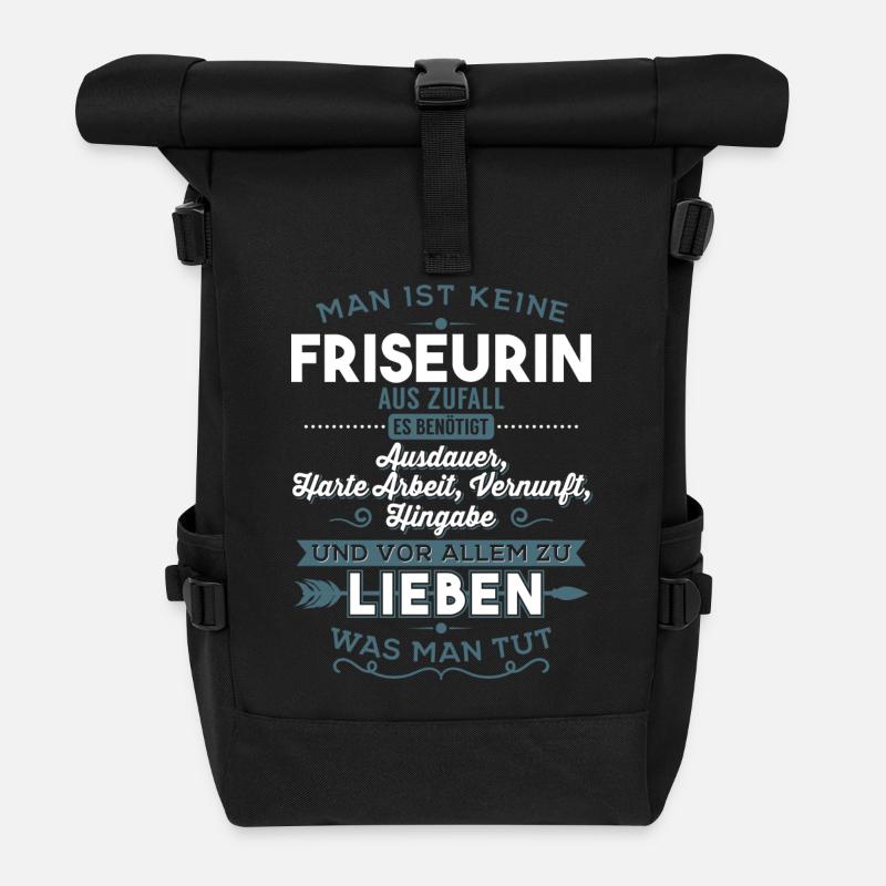 Lieben was man tut ´- Friseurin - Rolltop Rucksack - Schwarz