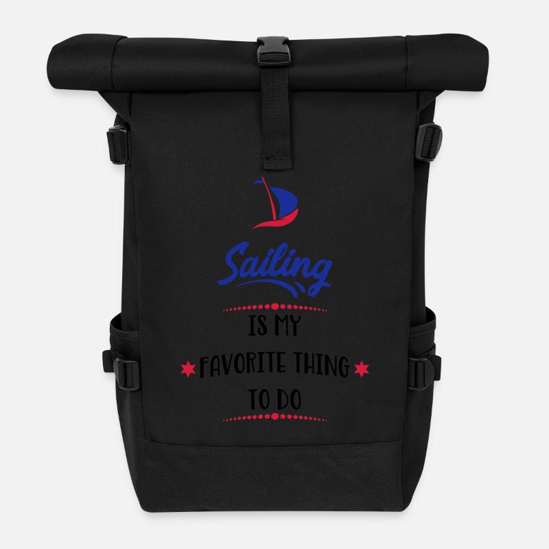 Segeln - Rolltop Rucksack - Schwarz