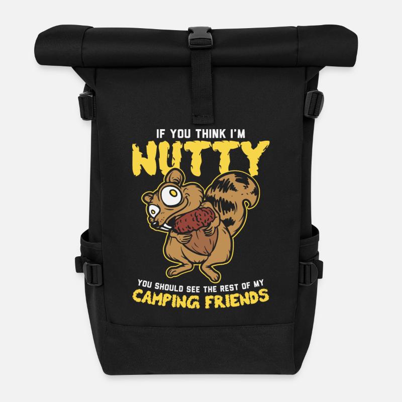 Wenn Sie denken, ich bin verrückt - Urlaub - Camping - Rolltop Rucksack - Schwarz