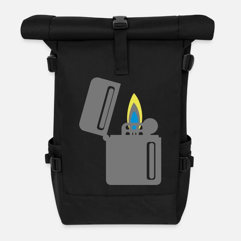 Feuerzeug - Rolltop Rucksack - Schwarz