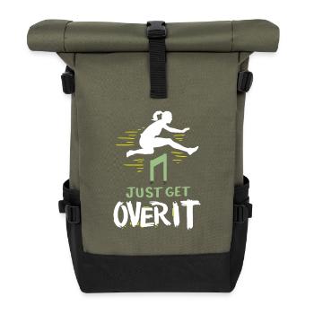 Leichtathletik Hürdenlauf Sport - Rolltop Rucksack - Olive/Schwarz - Vorne