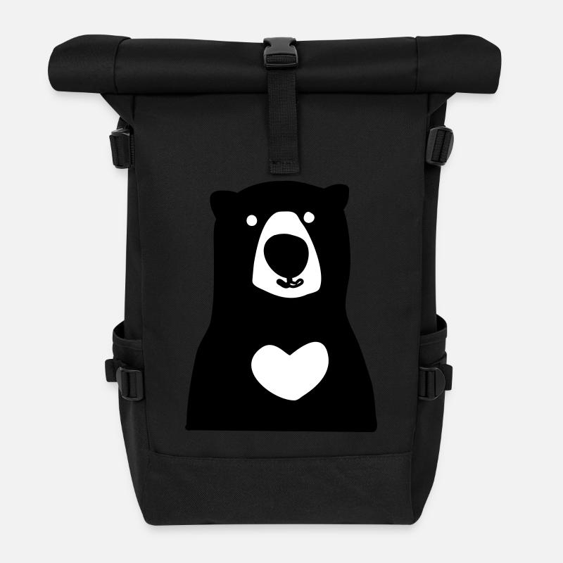 Bär - Rolltop Rucksack - Schwarz