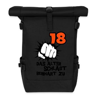 18 Birthday: Age slams beinhart - Roll Top Backpack - black - Front