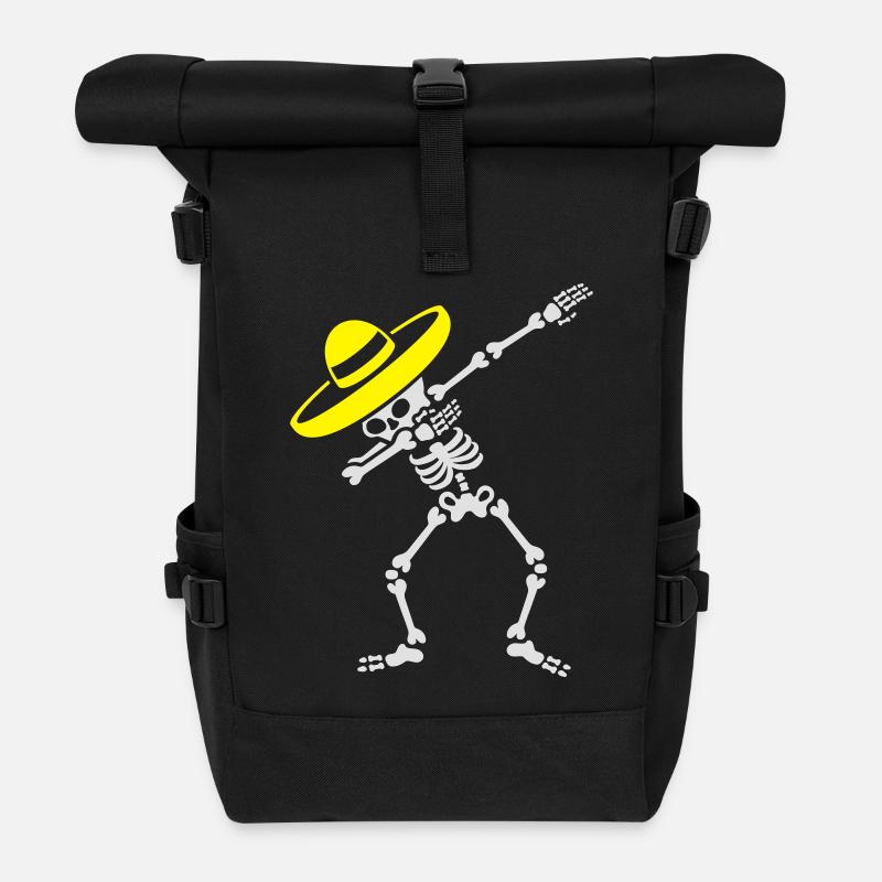 Dab Dabbing skeleton Sombrero Día de Muertos - Rolltop Rucksack - Schwarz