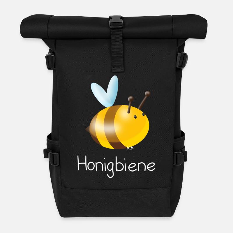 Honigbiene - Rolltop Rucksack - Schwarz