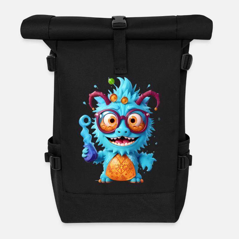 Professor Monster - Rolltop Rucksack - Schwarz