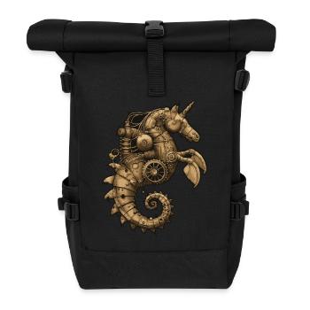 Steampunk Seepferdchen - Rolltop Rucksack - Schwarz - Vorne