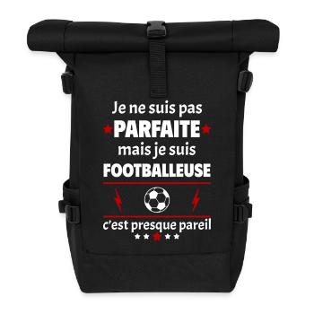 Pas parfaite mais footballeuse, fête des mères - Sac à dos roll top - noir - Devant