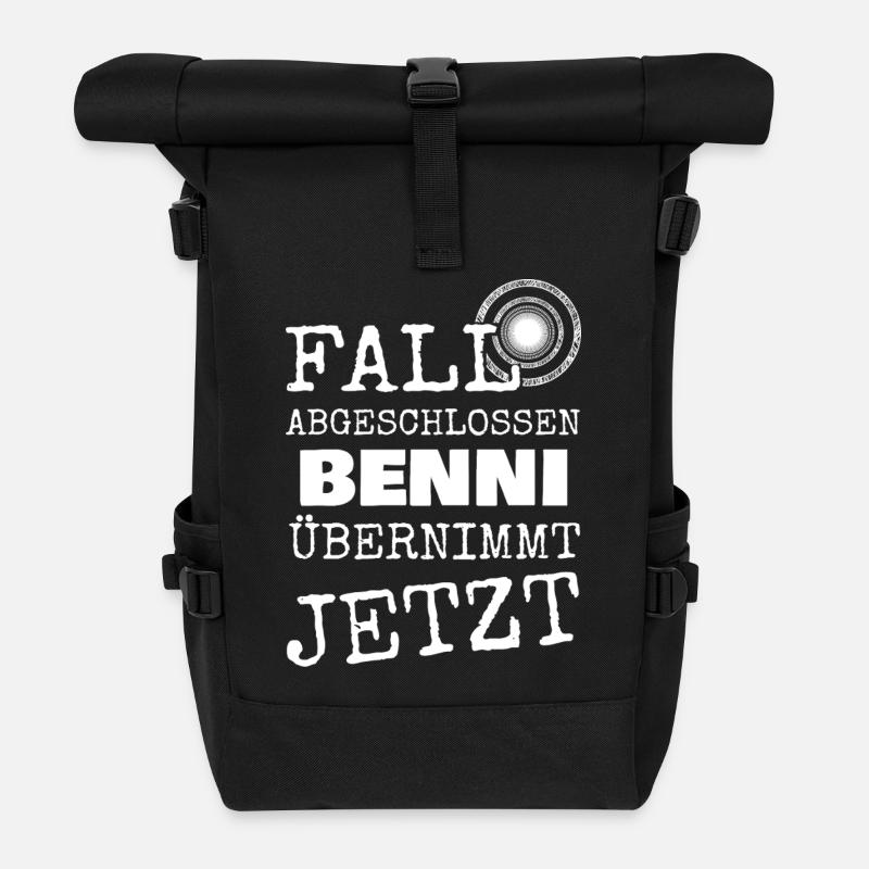 Vorname Benni - Rolltop Rucksack - Schwarz
