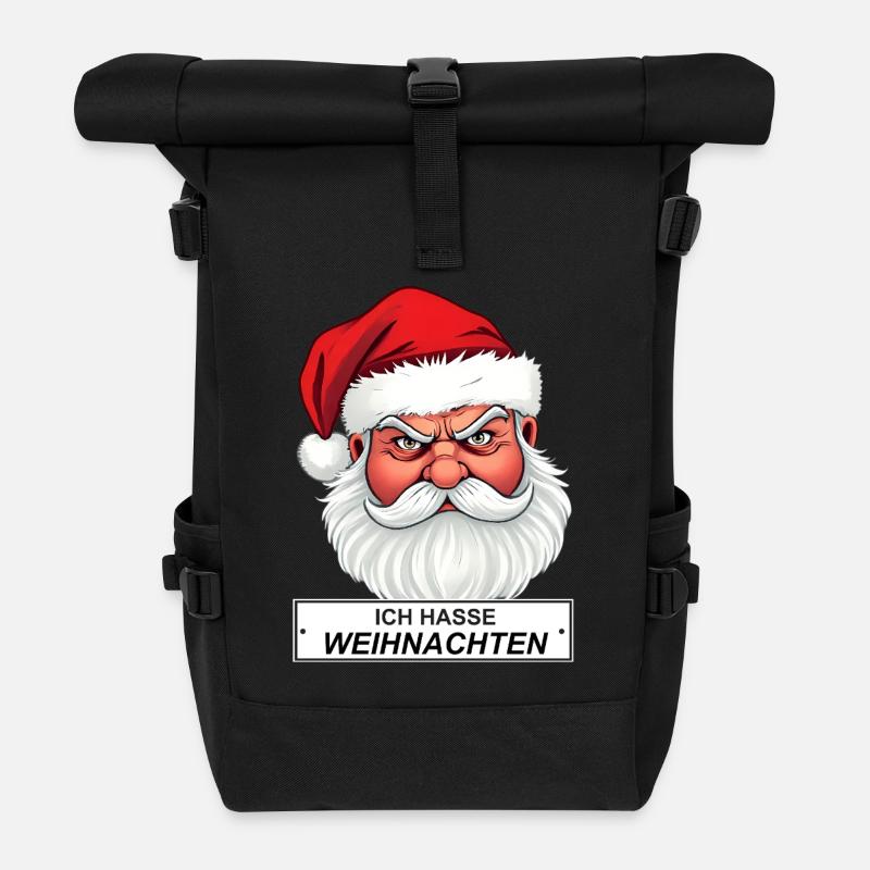 Je déteste le Père Noël en disant - Sac à dos roll top - noir