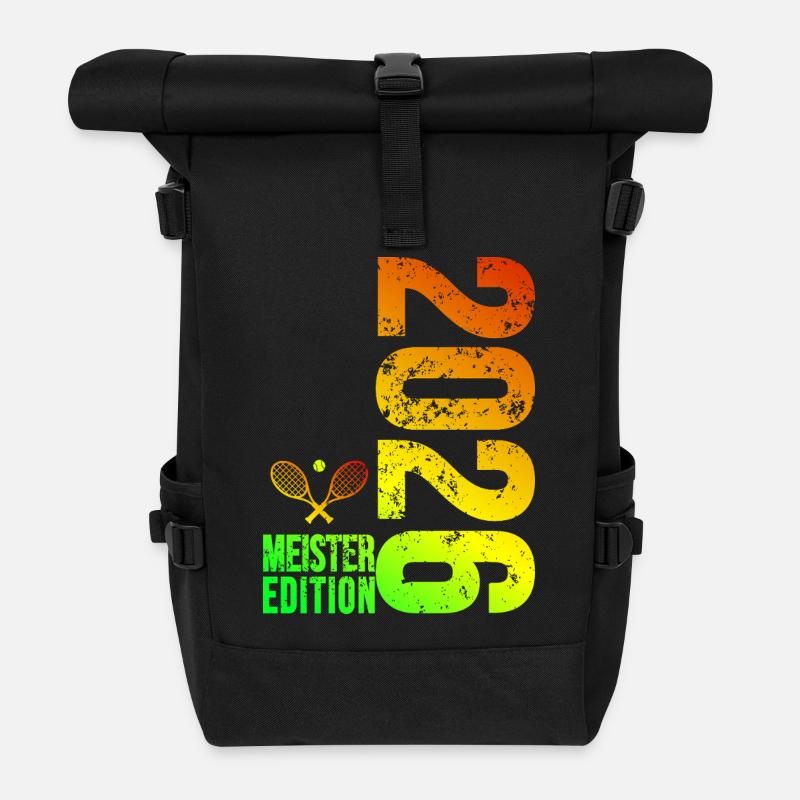 Tennis Master edition 2026 colorful - Roll Top Backpack - black