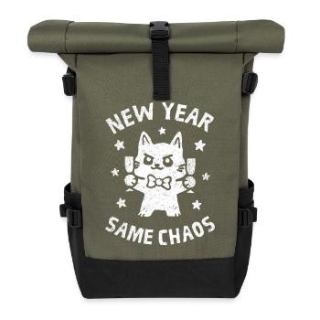Neujahr Dasselbe Chaos - Rolltop Rucksack - Olive/Schwarz - Vorne