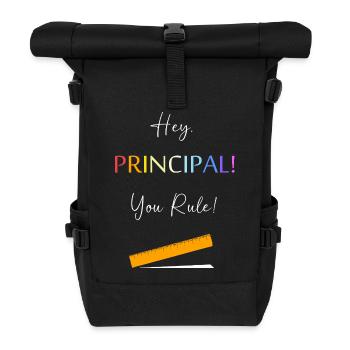 Headmaster Head of School Principal Director - Roll Top Backpack - black - Front