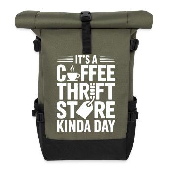 Coffee Thrift Store Kindaday Day - Roll Top Backpack - olive/black - Front