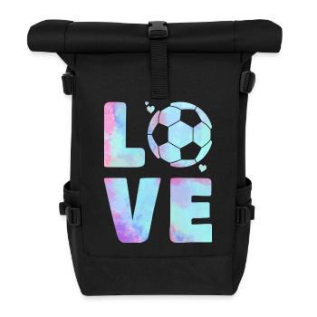 Love Football T-Shirt – Sport & Heart Design - Roll Top Backpack - black - Front