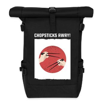 Baguettes à l’écart, ramen Drapeau japonais - Sac à dos roll top - noir - Devant