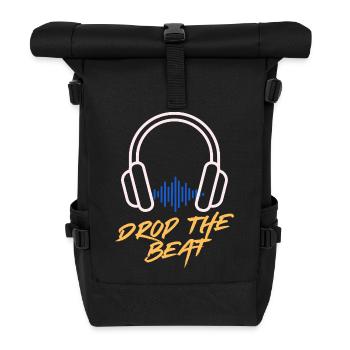 Waveform Drop the beat headphones - Roll Top Backpack - black - Front